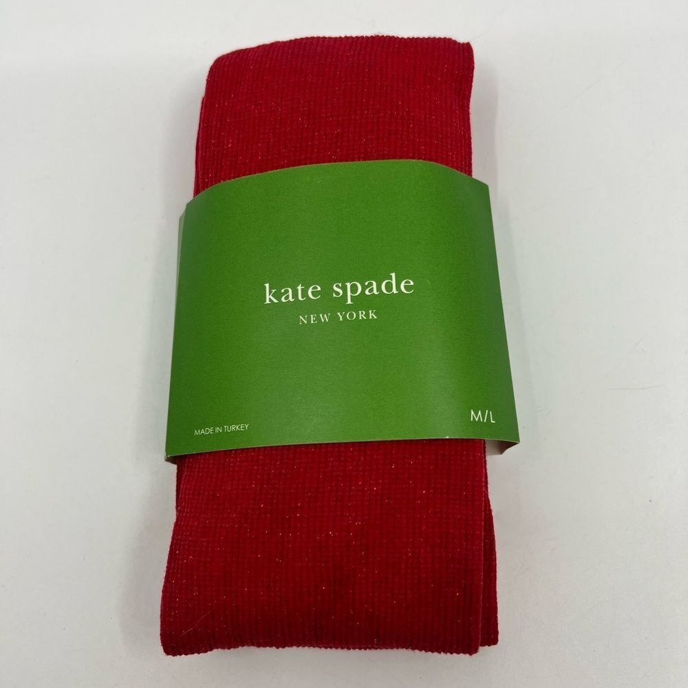 Kate Spade New York Tights  Red Sparkle Modern Women’s Size M/L NWT